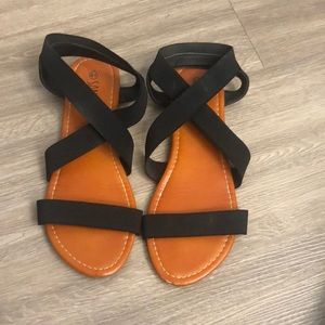 Black Criss Cross Sandals